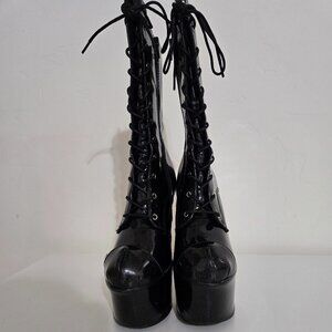 Hella heels glitterati black size 8,heel 7in